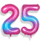 Rainbowq 25 Number Balloon 40 Inch For Women Big Starry 0-9 Foil Mylar Large 25 Number Balloons Happy 25Th Birthday Party Annive