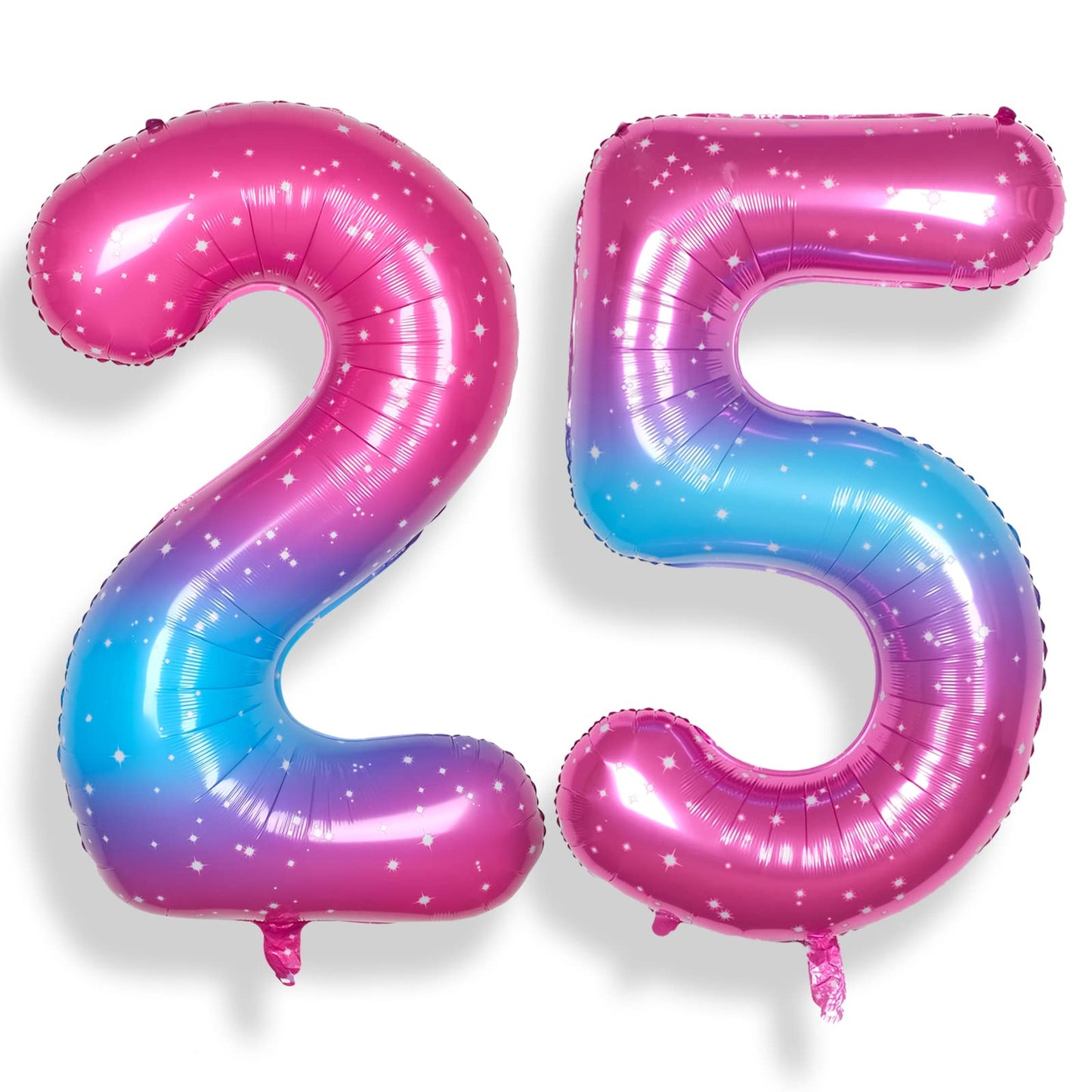 Rainbowq 25 Number Balloon 40 Inch For Women Big Starry 0-9 Foil Mylar Large 25 Number Balloons Happy 25Th Birthday Party Annive