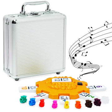 Yinlo Mexican Train Domino Set with Sound Effect  Dominoes Set for Travel  91 Tiles Double 12 Colored Dominoes Travel Game Set with Aluminum Case(mature-themed Edition