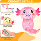 Simgoing Sensory Fidget Stress Relief Axolotl Squeeze 3.94 X 3.15 Inches Cute Malt Sugar Filled Stretchy Axolotl Fun Squeeze For Adults Soothing Birthday Party Gift, 4 Styles(6 Pcs,Glitter)