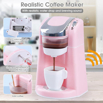 Kids Toy Kitchen Sets, Play Kitchen Accessories for Kids Ages 4-8 3-5, Kitchen Appliance Toys, Blender, Coffee Maker Machine, Mi