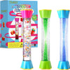 Cucue Sensory Fidget Tubes Set - Calming Toys For Kids - With Glitter Bottle, Gravity Spinner, Bubble Drop Spiral Hourglass - Pr