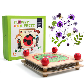 Happytime Kids' Flower & Leaf Press Nature Crafts Wooden Art Kit Outdoor Play Learning Toy Creativity Pressed Flower Art Kit Diy