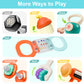 Iplay, Ilearn Baby First Gym Rattle Set, Infant Dumbbell Weights Teething Rattles 3-6-12 Month, Newborn Workout Sensory Stroller Toy, Babies Birthday Shower Gift 5 7 8 9 10 Month Toddler Boy Girl-7Pcs