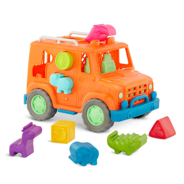 Wonder Wheels by Battat - Recyclable Toy Truck with Animal and Fruit Shapes - 9pc Developmental Toy for Kids, Toddlers - Safari