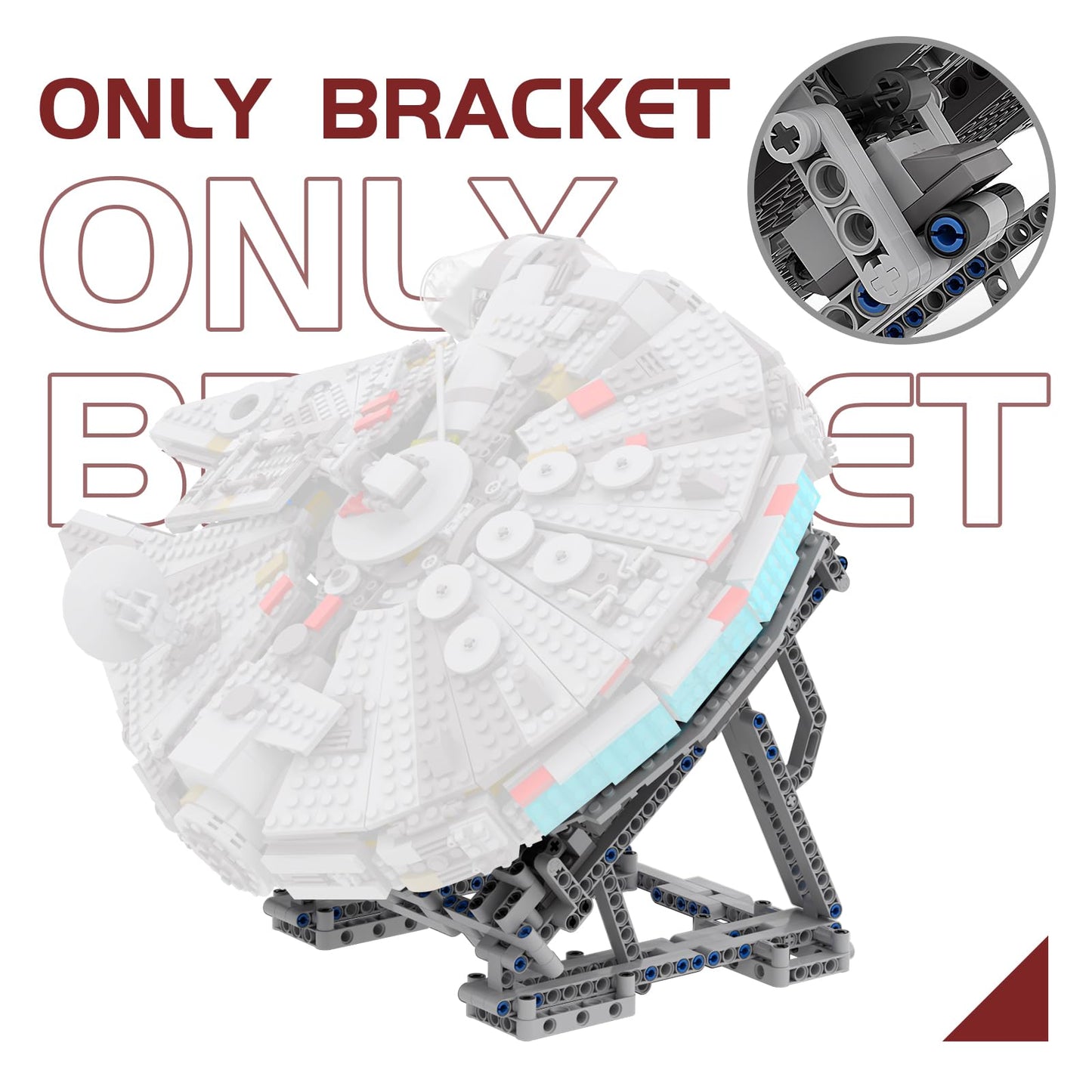 Millennium Falcon Vertical Display Bracket For Lego 75257 Starship Model, Sturdy Stand Building Kit, Best Gift And Movie Collectible For Adults(236 Pcs)