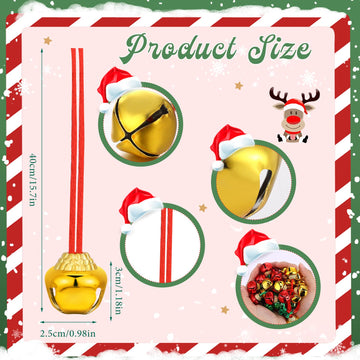 64 Pieces Christmas Bell Necklaces Large Bell Necklaces for Craft Holiday Party Supplies (Multicolor)