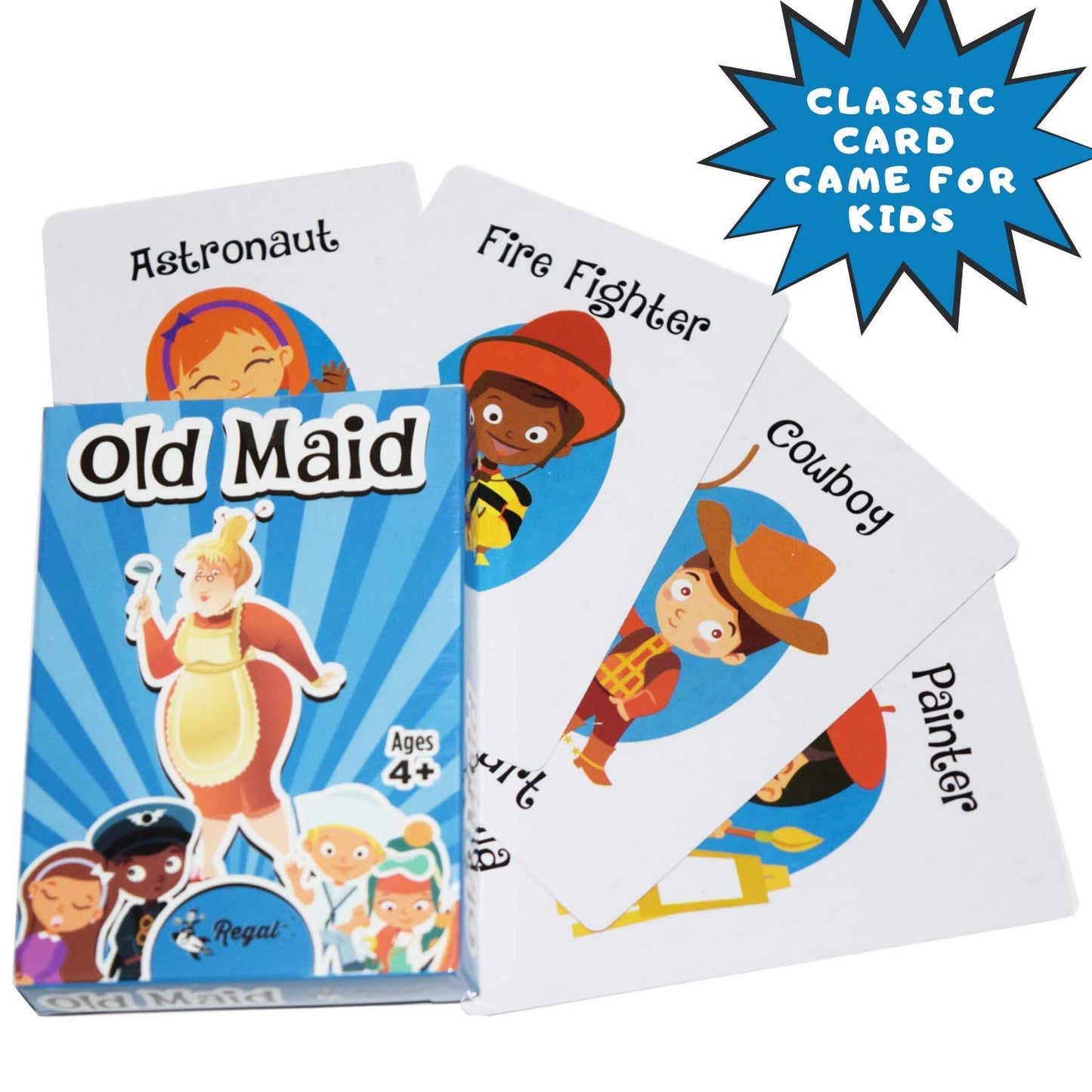 Regal Games Old Maid Card Game for Kids Ages 4+ | Plastic Playing Cards, Fun Family Entertainment, Model 260
