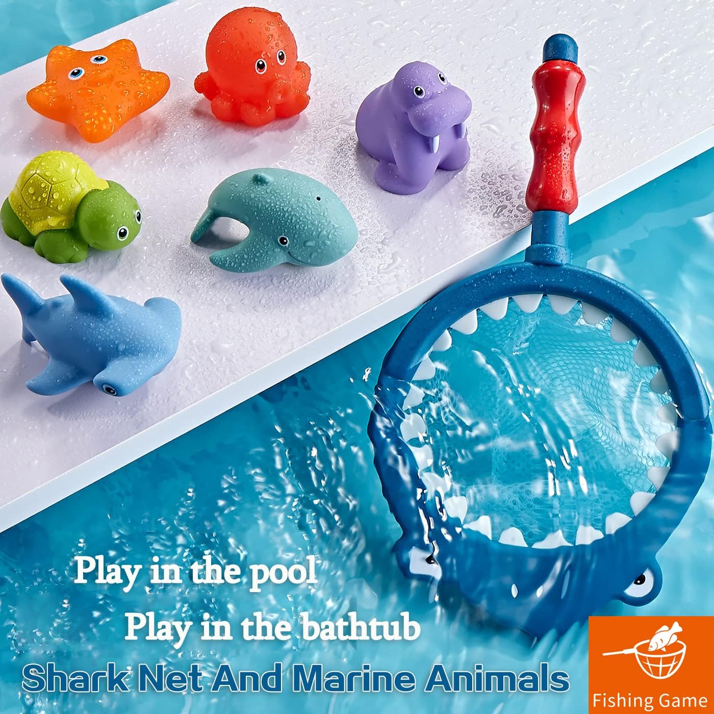 Bath Toys Playset, Fun Basketball Hoop & Balls, Bathtub Pool Shooting Game & Fishing Game, Sensory Suction Cup Spinner Spinning Top Baby Toy, For Little Boys Girls Kids Toddlers