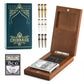 Wooden Cribbage Board Game Set, Travel Cribbage Board With Storage And Collapsible, With Magnetic Lock / 9 Metal Pegs/Full Deck