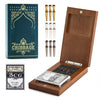 Wooden Cribbage Board Game Set, Travel Cribbage Board With Storage And Collapsible, With Magnetic Lock / 9 Metal Pegs/Full Deck