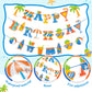 Sunbeauty Tea Happy Birthday Banner Floral Garland Birthday Banner For Alice In Wonderland Tea Party Decorations Photo Booth Bac
