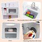 Costzon 3-Piece Play Kitchen for Kids, Wooden Toy Kitchen Set with Refrigerator, Washing Machine, Range Hood, Ice Maker, Kids Ki