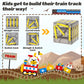 Magnetic Blocks - Build Mine Magnet World Mine Train Track Set, Magnetic Building Blocks Toddler Toys Stem Sensory Outdoor Toys For 3+ Year Old Boys & Girls, Kids Toys For Ages 4-6 6-8 5-7
