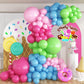 Candy Colorful Balloon Arch, 128 Pcs Pastel Rainbow Balloon Garland With Bright Light Baby Hot Pink Blue Lime Green Balloons, Ma