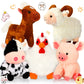 Skylety 5 Pack Farm Plush Animals Set 10 Inches Plush Farm Stuffed Animals Barnyard Stuffed Toys Soft Pig Rooster Horse Sheep Cow Plush Toy For Birthday Party Favor(Mixed Style)