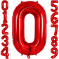 Red Number 0 Balloon 40 Inch, Big Large Foil Helium Number Balloons, Jumbo Giant Mylar Number 0 Balloons For Birthday Red Party