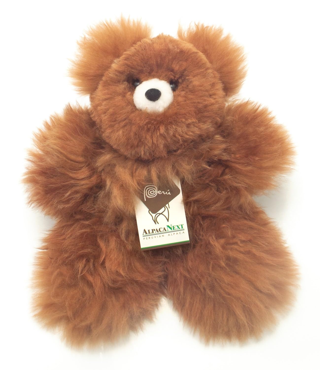 AlpacaNext Soft and Cuddly Baby Alpaca Teddy Bear - 12 inch. enhanced Alpaca Stuffed Animal Handmade on Genuine Alpaka Fur. Cute Bear (12 inches  Brown)