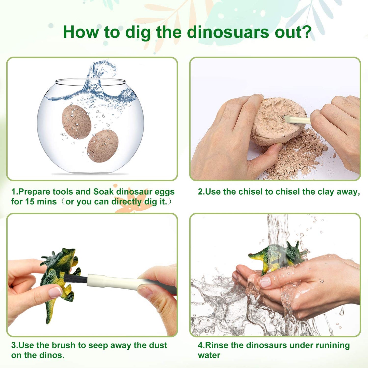Bigear Dinosaur Eggs Excavation Dig Kit - Dinosaur Toys For Kids - Break Open 12 Dinosaur Eggs And Discover 12 Cute Dinosaurs - Archaeology Preschool Science Stem Crafts Birthday Gifts For Boys Girls