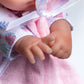 Jc Toys La Baby Caucasian 11-Inch Small Soft Body Baby Doll La Baby | Washable |Removable White & Pink Floral Outfit W/Hat, Pacifier & Blanket | For Children 12 Months +