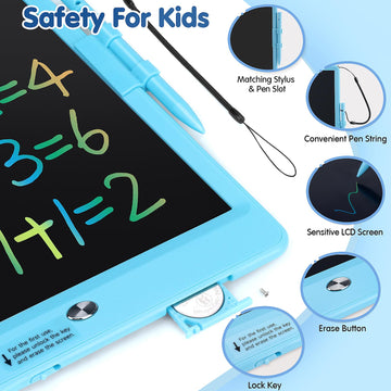 MindPal 10 Inch Drawing Tablet, LCD Writing Tablet for Kids, Colorful Doodle Board Toddler Drawing Pad, Educational Learning & T