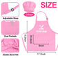Kids BBQ Grill Playset with Coooking Apron Hat Toddler Girl Pink Kitchen Toy Ages 2-4 3-5 4-8 Pretend Smoke Sound Light Outdoor
