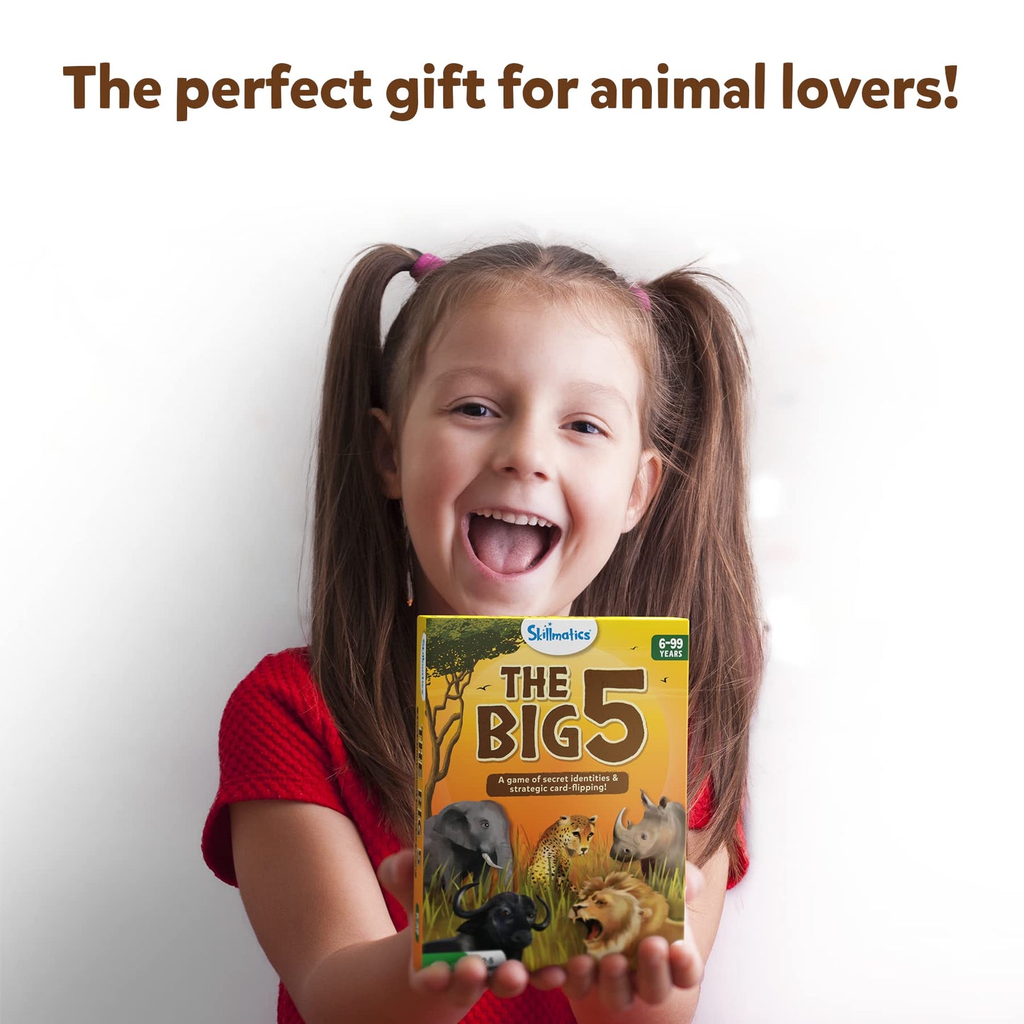 Skillmatics Card Game - The Big 5, Animal Themed Game of Secret Identities & Strategic Card-Flipping, Family Friendly Game, Gift