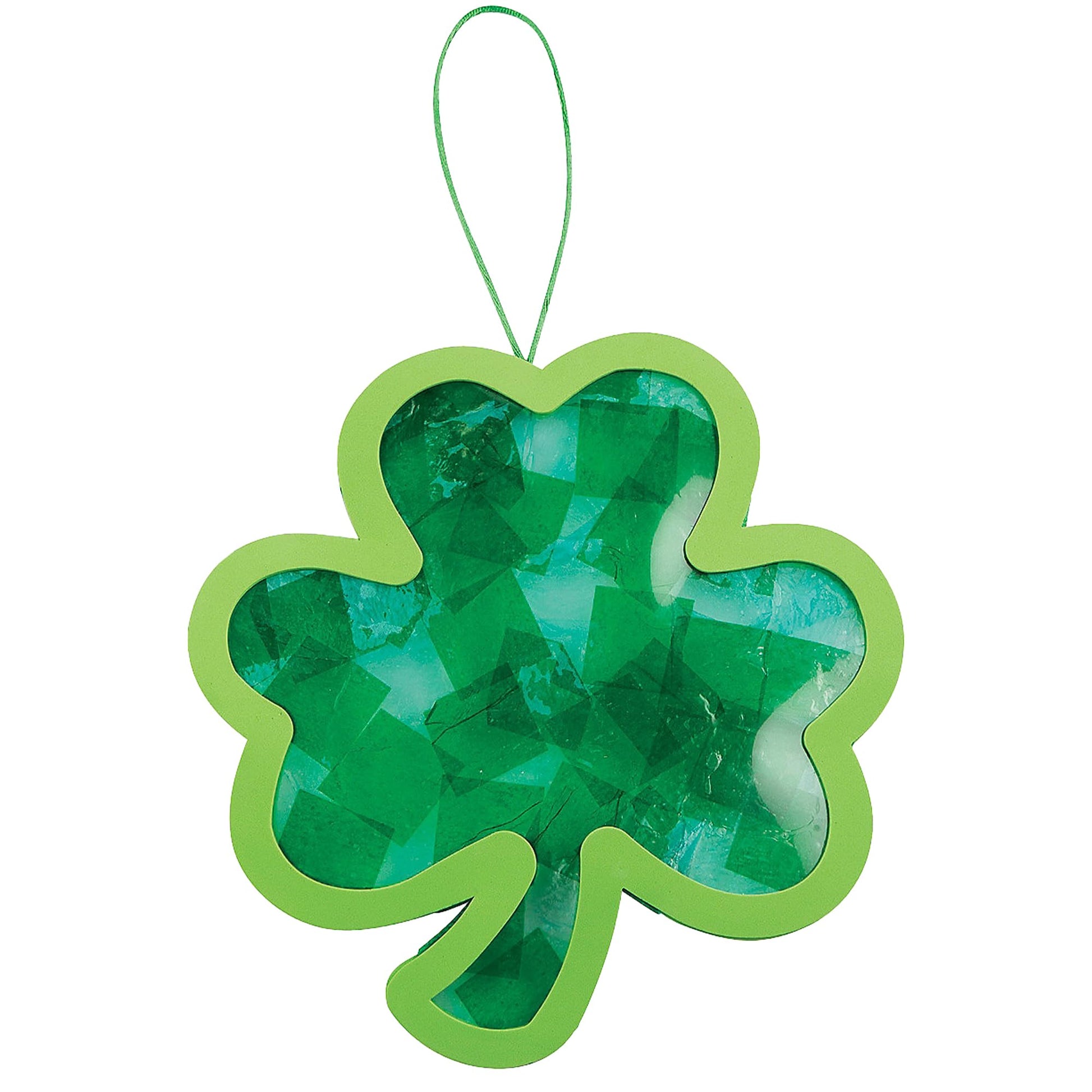 Shamrock Craft Kit - Makes 12, 9 Inch Shamrocks - Tissue Paper and Acetate - Crafts for Kids and Fun Home Activities