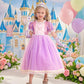 Itvti Girls Rapunzel Costume Kids Dress Up Purple Clothes For Birthday Halloween Cosplay, Purple, 4-5 Years(Tag 120)