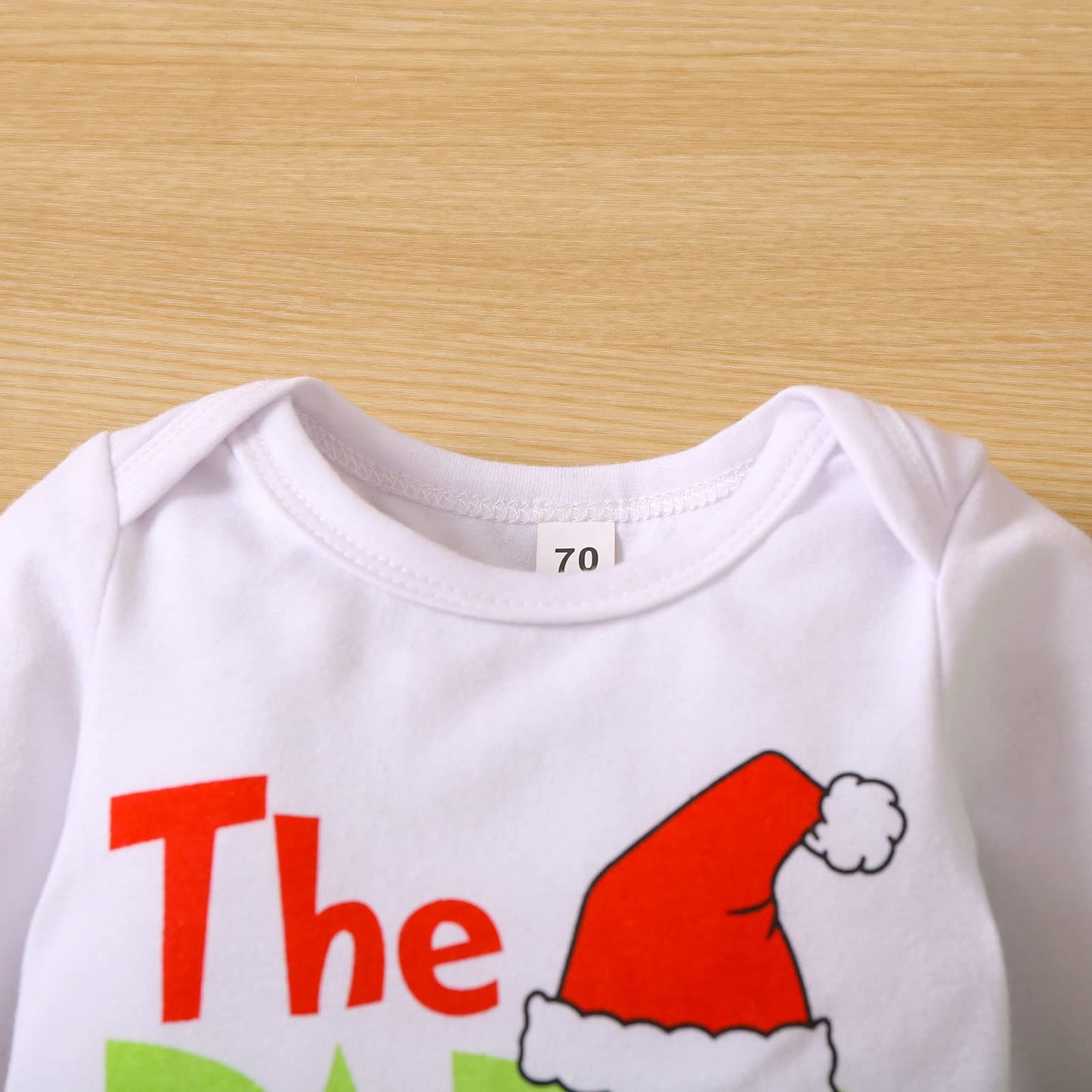 Visgogo Infant Baby Christmas Jumpsuit Set Letter Print Long Sleeve Romper Green Suspender Costume Pants (Green, 6-12 Months)