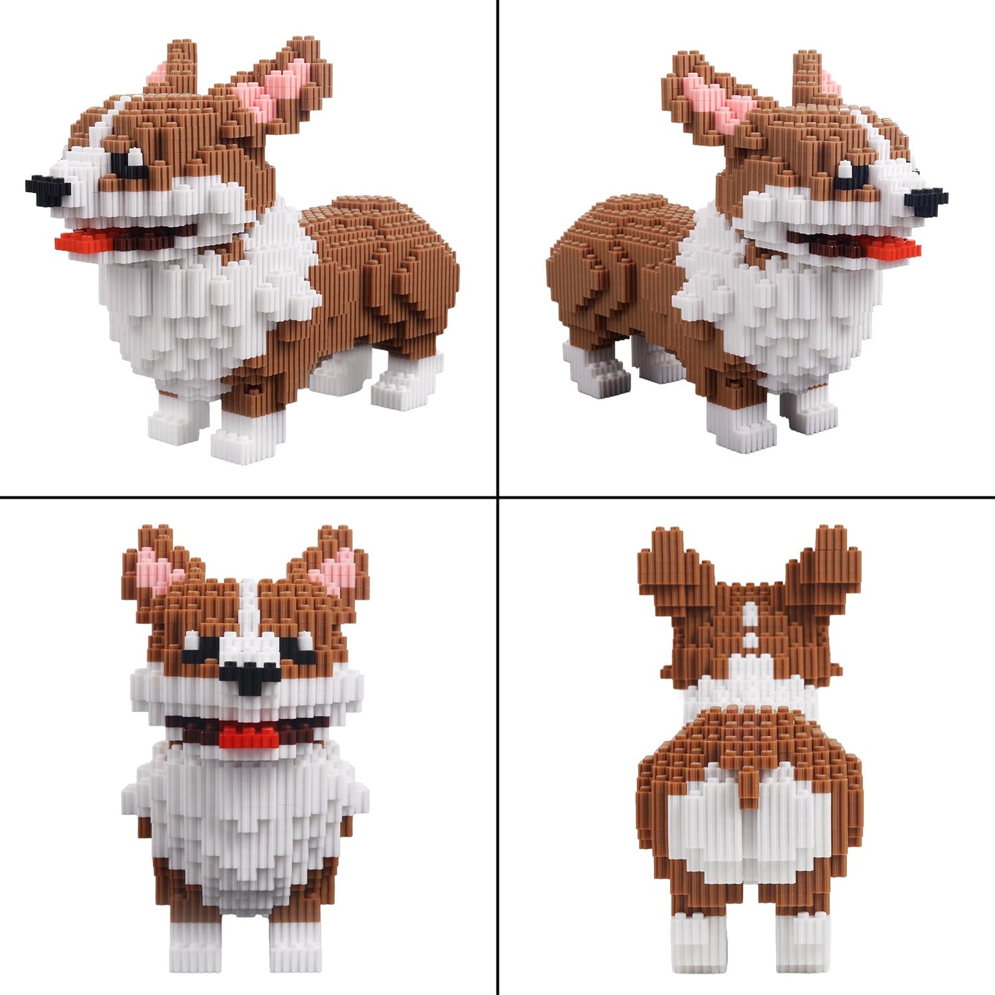 Larcele Micro Dog Building Blocks Set Pet Mini Building Toy Bricks Kit,3274 Pieces Kljm-02 (Big Corgi)