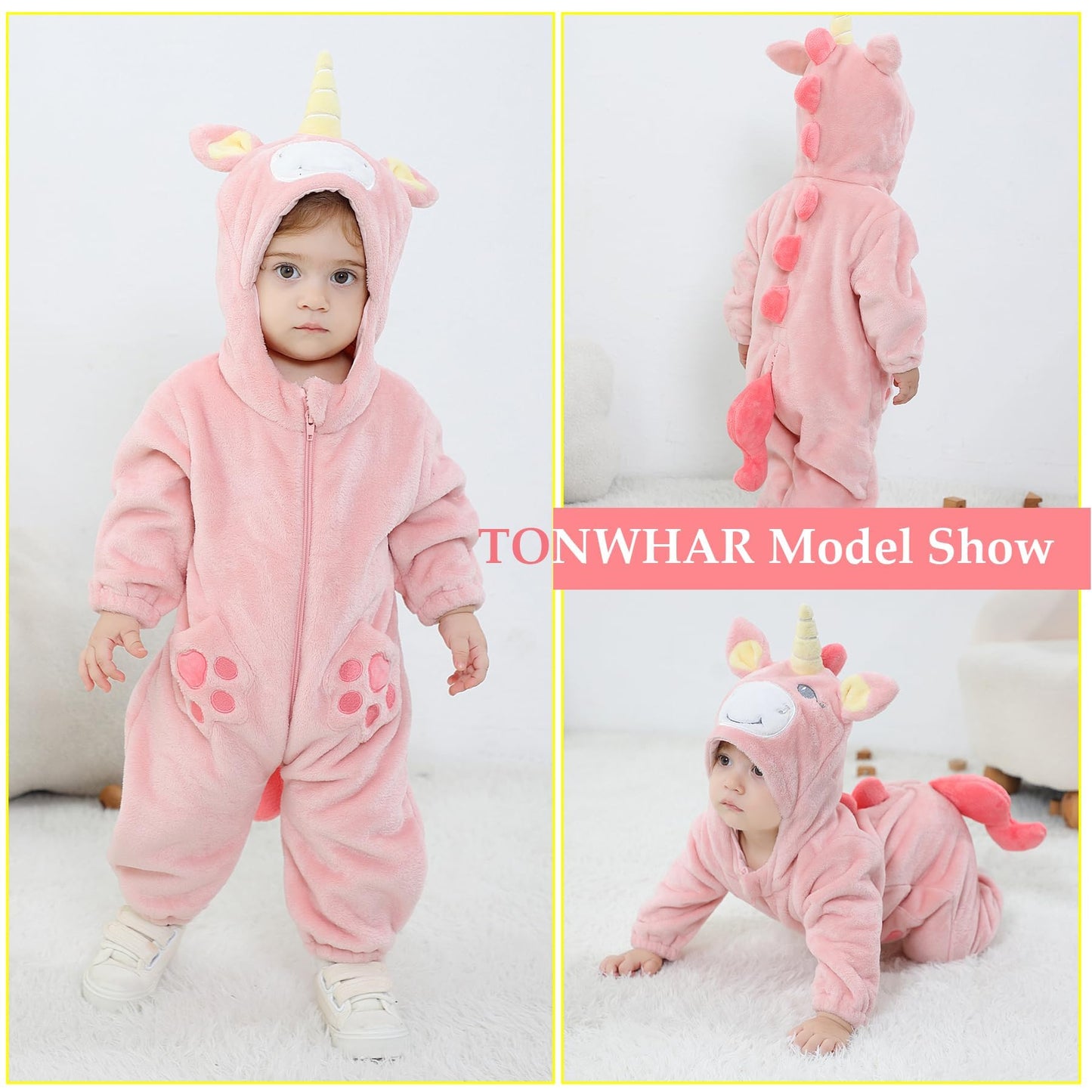 Tonwhar Kid'S And Toddler'S Costume Baby Animal Outfit Baby Boys' Girls' One-Piece Rompers Jumpsuit(3-4T,Unicorn)