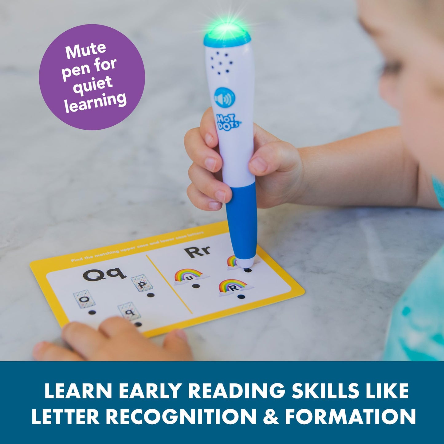 Educational Insights Hot Dots Alphabet Set With 72 Activities, Learn To Read Preschool Set With Interactive Pen, Ages 3+, Medium, Includes 36 Double-Sided Cards And Pen