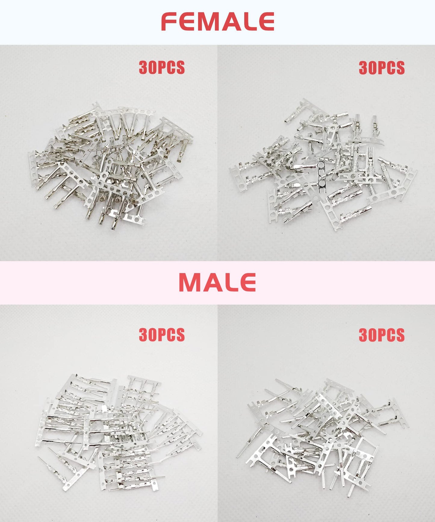 HOPLEX 60Sets JST Servo Connector Kits Plug Male/Female Crimp Pin Cable Kit Compatible JST SYP Futaba servo Wire Extension Cable