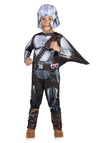 Star Wars The Mandalorian Official Toddler Costume - enhanced Padded Jumpsuit with Detachable Cape and Fabric Headpiece