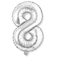 Flyloons 8 number Silver Foil Balloon 16 inch Size Birthday Decoration Items Pack of 1 | 8th Year Balloons | Eight