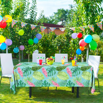 Pymurod 3 Pack Tropical Tablecloths Hawaiian Luau Party Decorations Aloha Tropical Table Cloths Hawaiian Palm Leaves Tablecloth