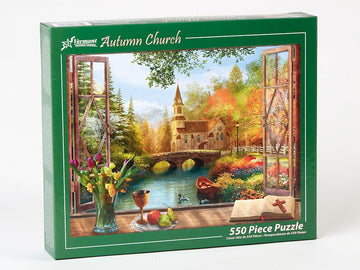 Vermont Christmas Company Autumn Church Jigsaw Puzzle 550 Piece