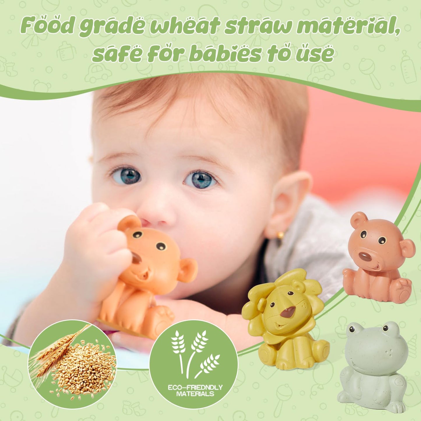 Bykasist Baby Bath Toys For Babies 6-12 Months 9 Pack No Hole Wildlife Animal Mold Free Bath Toys Safe And Non Toxic Water Play