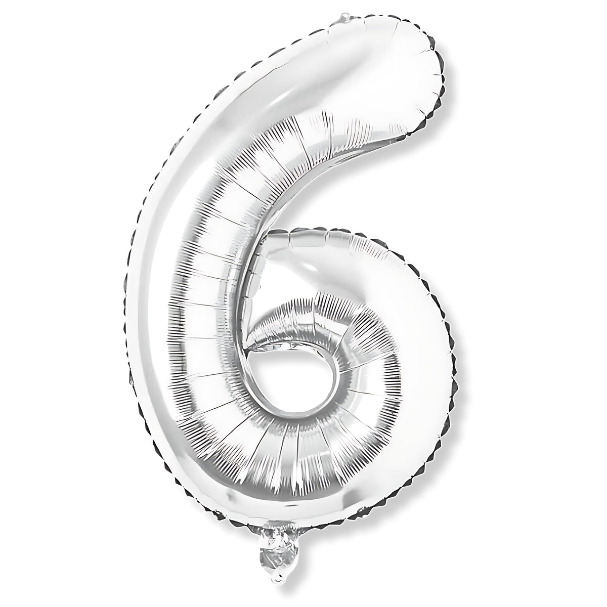 Flyloons 6 number Silver Foil Balloon 16 inch Size Birthday Decoration Items Pack of 1 | 6th Year Balloons | Six