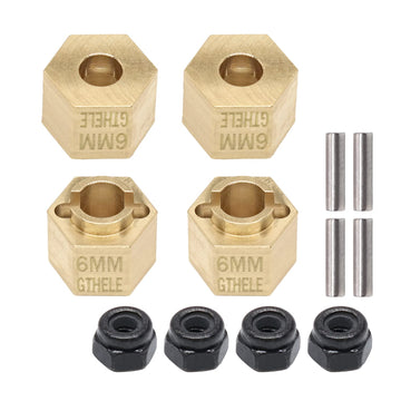 GTHELE Brass Wheel Hex Hub 6mm(+1.5mm) Extenders Adaptor Set for 1/18 TRX4M Upgrade Parts RC Crawler Car