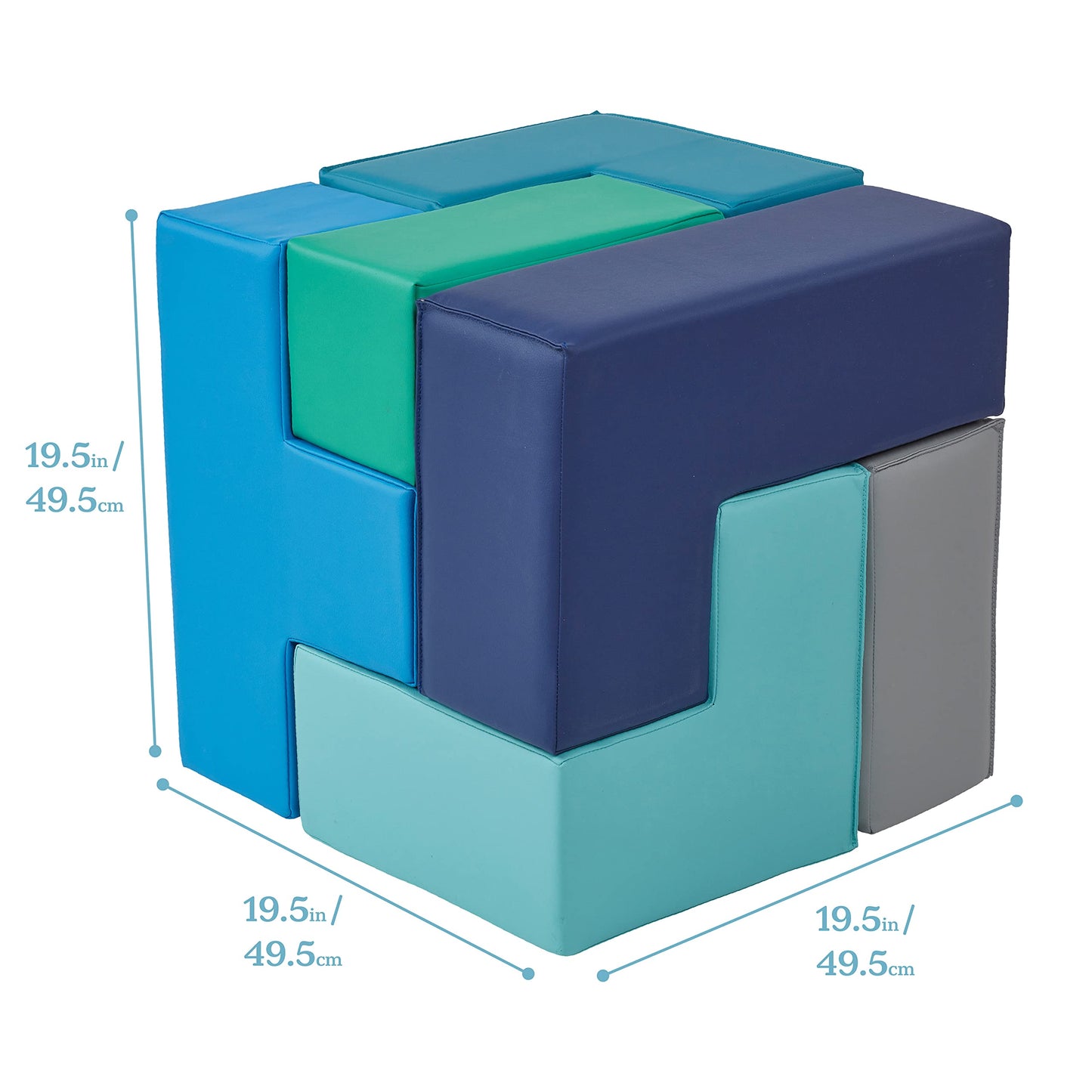 Ecr4Kids Softzone Brainy Building Blocks, Foam Puzzle, Contemporary, 7-Piece