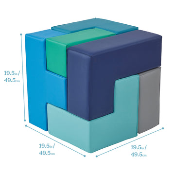 Ecr4Kids Softzone Brainy Building Blocks, Foam Puzzle, Contemporary, 7-Piece