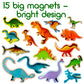 Dinosaur Magnets - Fridge Magnets For Kids -15 Large Fridge Magnets For Toddlers -Refrigerator Magnets For Kids- Baby Magnets Animal Magnets Kids Magnets - Toddler Toys Magnetic Toys Baby Toys