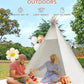 86'' H Larger Teepee Play, Huge Foldable Indoor With Star Light, Large Tall Outdoor Canvas for Adults, 5 Sides Wide Open Front W
