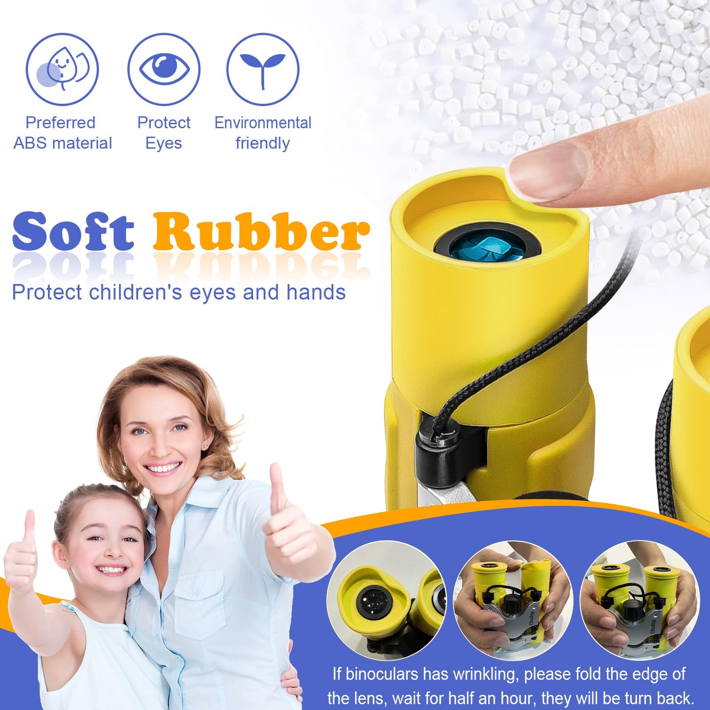 Obuby Real Binoculars For Kids Gifts For 3-12 Years Boys Girls 8X21 High-Resolution Optics Mini Compact Binocular Toys Shockproo
