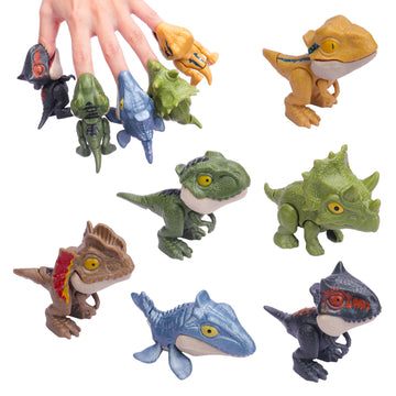 Auksky 6 Pack Dinosaur Collectible Figure, Snap Squad Dinosuar Toys With Movable Mouth, Dino Toys For Kids 3, 4, 5, 6+, Dinosaur