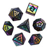 UDIXI Obsidian Dice Set, 7PCS Stone DND Dice with Colorful Pattern, Handmade Polyhedral Dice Set for D&D MTG Dungeons and Dragon