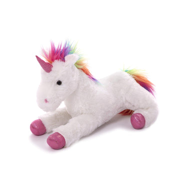 Plushland Fluffy Plush Rainbow Unicorn Stuffed Animal Toy 14 Inches - Cuddly Autism Adhd Soft Magical Gifts Present Birthday Love Girlfriend Pal Buddies Friendship