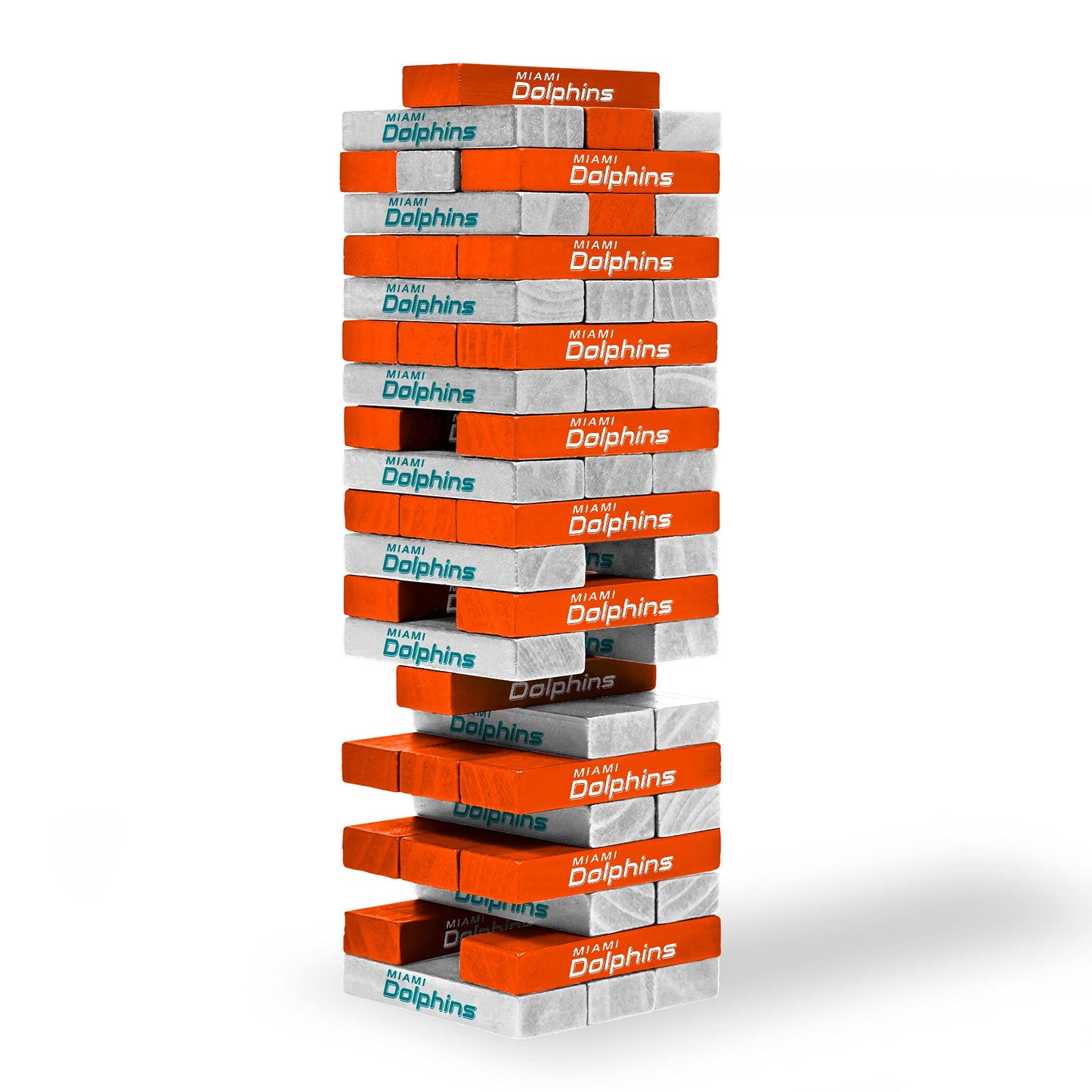 Wild Sports NFL Miami Dolphins Table Top Stackers, 3"x1"x0.5", Wood, Team Color, Model 1-1-31000-CL116Q